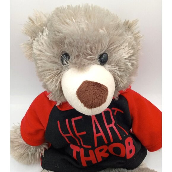 Dan Dee Heart Throb Teddy Bear Red Black Hoodie 12 In Valentines Gift Soft Plush - Picture 14 of 15